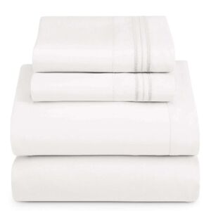 Nestl White Queen 4 Piece Sheet Set, Luxury Soft Microfiber